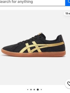 Onitsuka Tiger by Asics Low-Top Sneakers in Black and Gold with Gum Sole